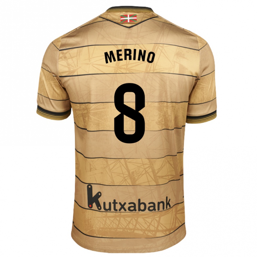 Vyrai Mikel Merino #8 Ruda Išvykos Marškinėliai 2024/25 T-Shirt