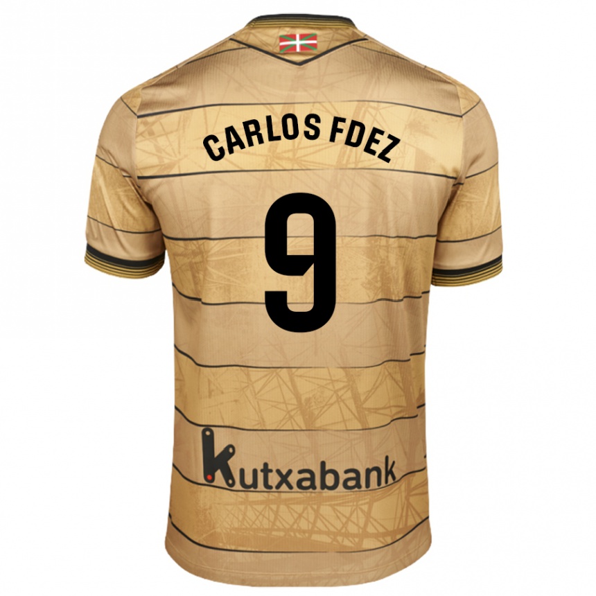 Vyrai Carlos Fernández #9 Ruda Išvykos Marškinėliai 2024/25 T-Shirt