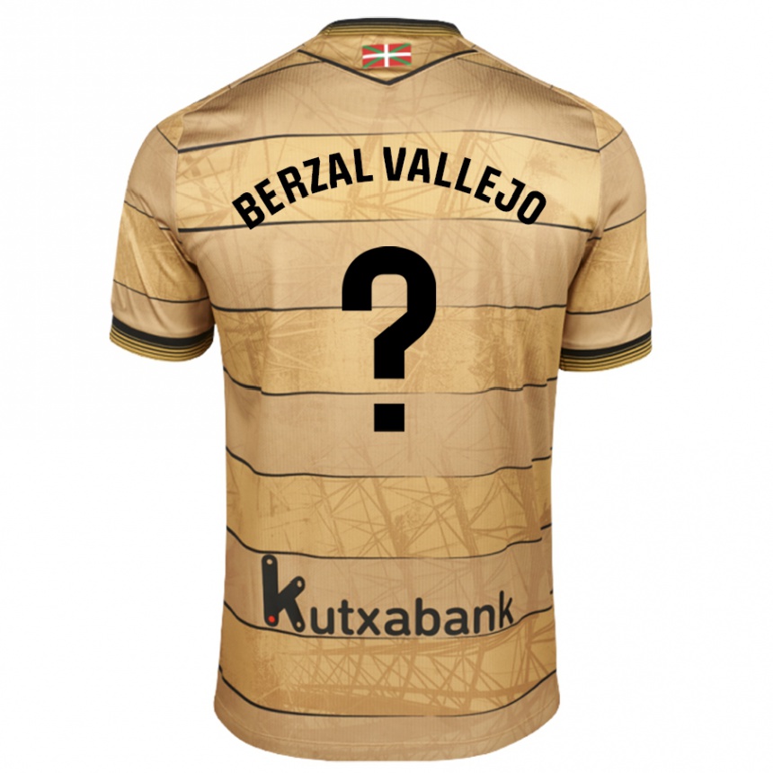 Vyrai Asier Berzal Vallejo #0 Ruda Išvykos Marškinėliai 2024/25 T-Shirt