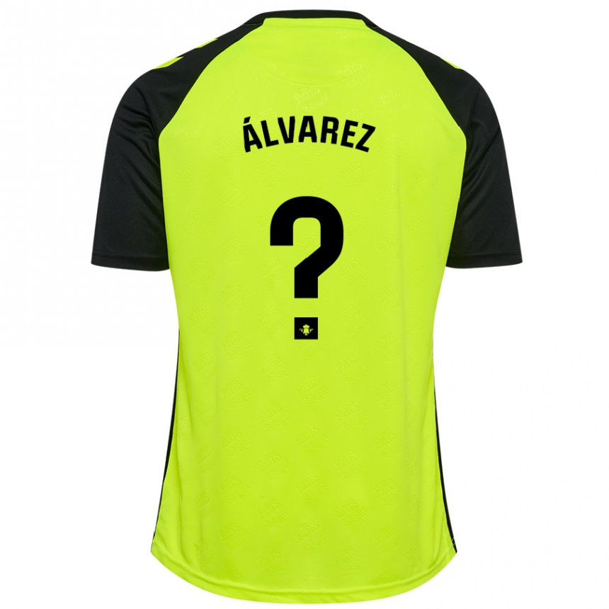 Vyrai Daniel Álvarez #0 Fluorescencinė Geltona Juoda Išvykos Marškinėliai 2024/25 T-Shirt