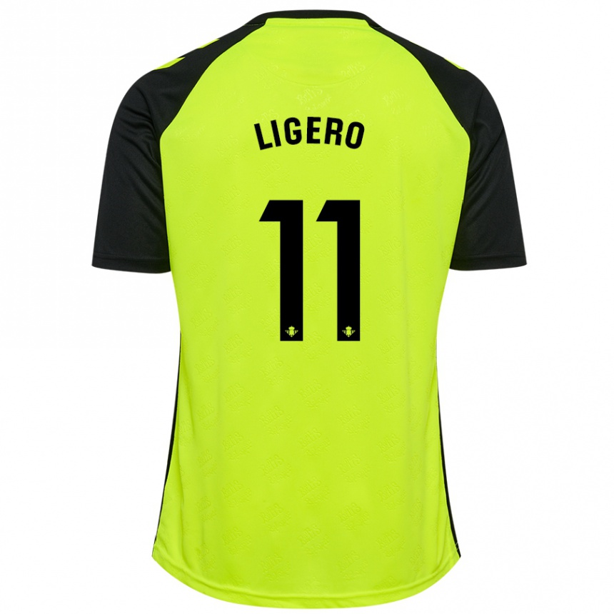 Vyrai Nuria Ligero #11 Fluorescencinė Geltona Juoda Išvykos Marškinėliai 2024/25 T-Shirt