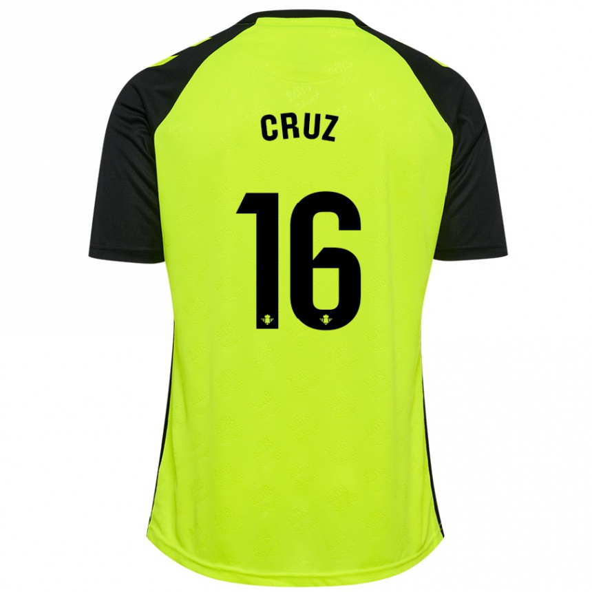 Vyrai Juan Cruz #16 Fluorescencinė Geltona Juoda Išvykos Marškinėliai 2024/25 T-Shirt