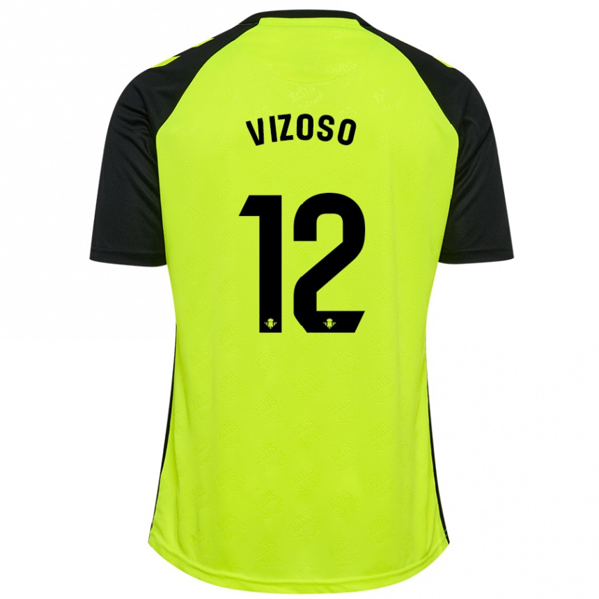 Vyrai Paula Vizoso Prieto #12 Fluorescencinė Geltona Juoda Išvykos Marškinėliai 2024/25 T-Shirt