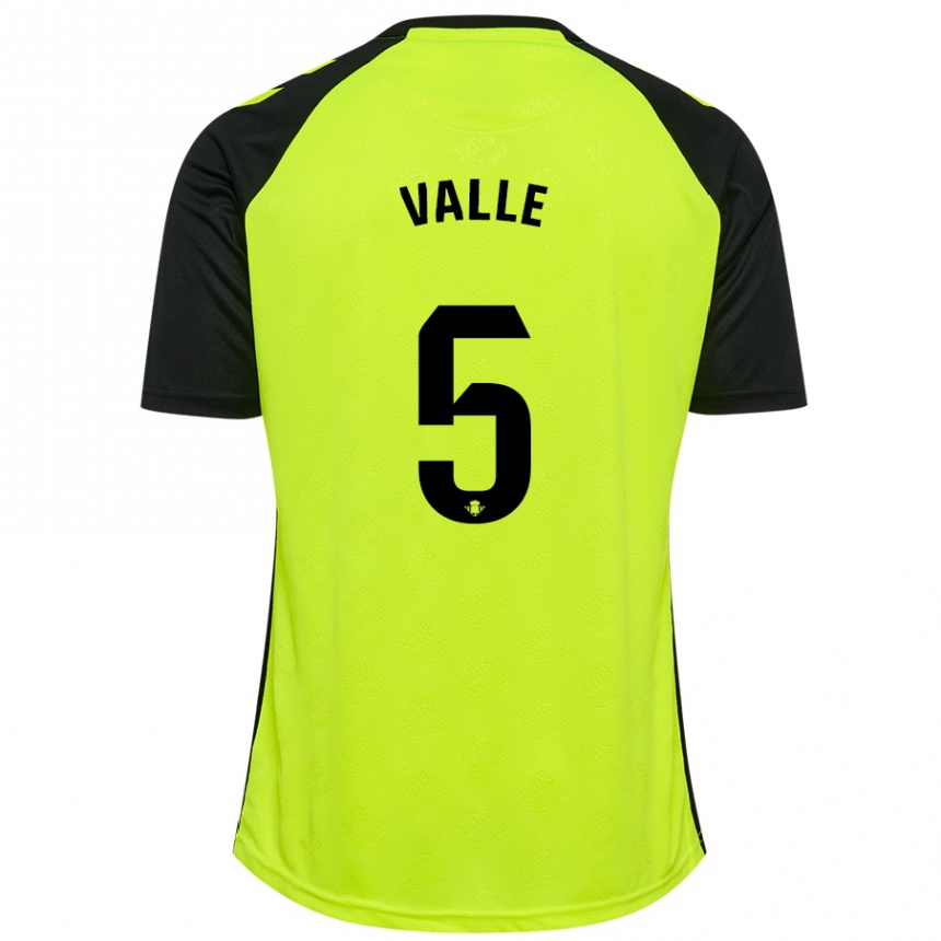 Vyrai María Valle López #5 Fluorescencinė Geltona Juoda Išvykos Marškinėliai 2024/25 T-Shirt