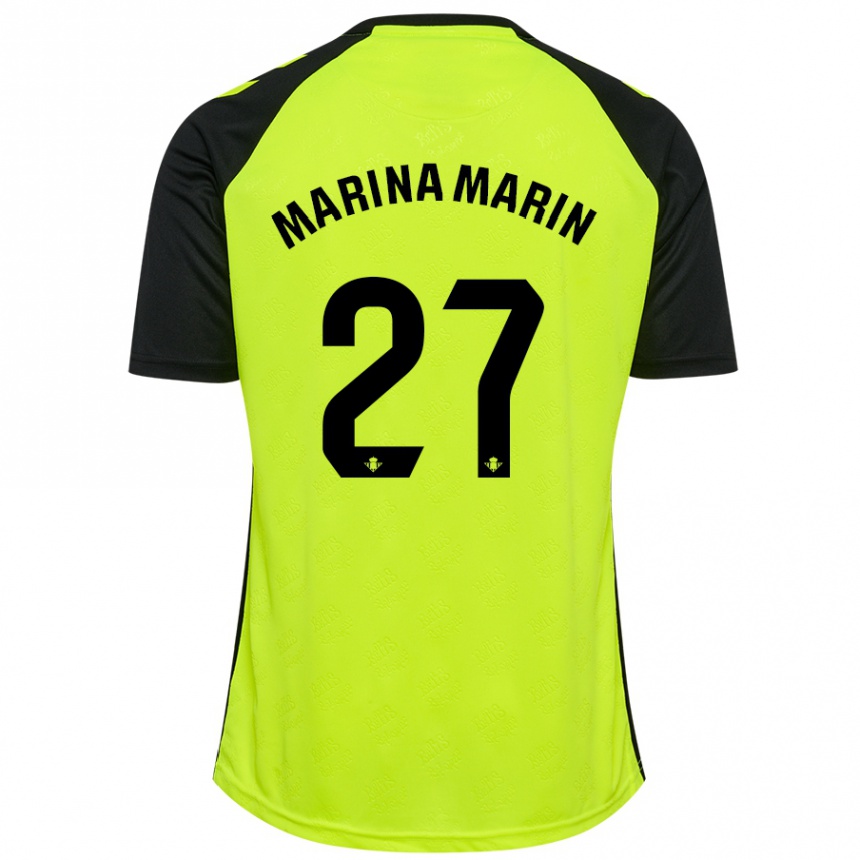 Vyrai Marina Marín #27 Fluorescencinė Geltona Juoda Išvykos Marškinėliai 2024/25 T-Shirt