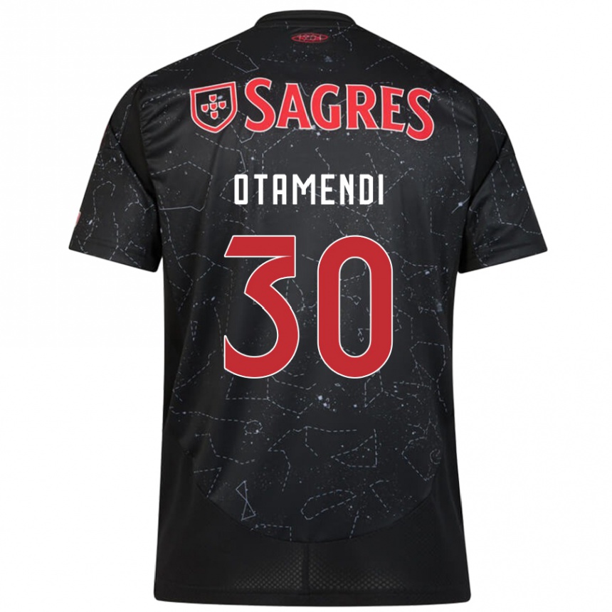 Vyrai Nicolás Otamendi #30 Juoda Raudona Išvykos Marškinėliai 2024/25 T-Shirt