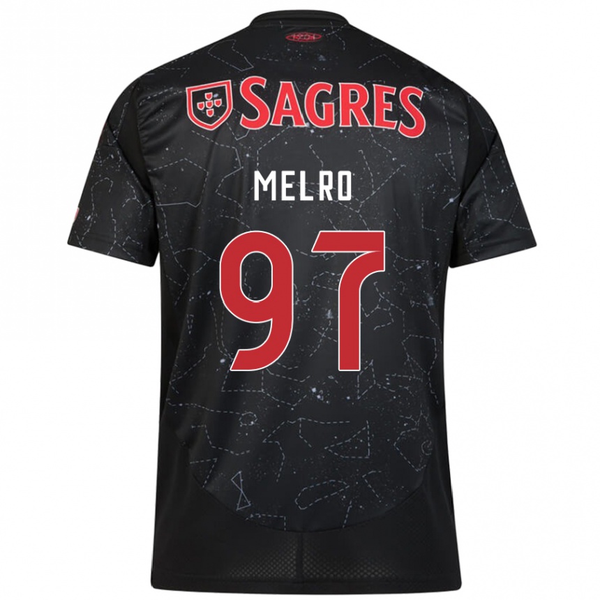 Vyrai José Melro #97 Juoda Raudona Išvykos Marškinėliai 2024/25 T-Shirt