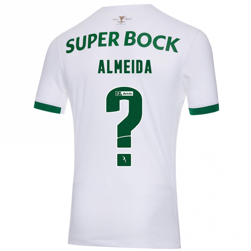 Vyrai Miguel Almeida #0 Balta Žalia Išvykos Marškinėliai 2024/25 T-Shirt