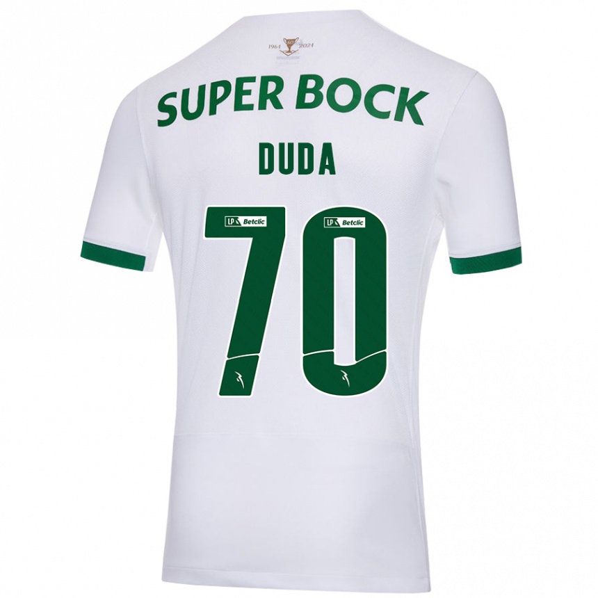 Vyrai Dudá #70 Balta Žalia Išvykos Marškinėliai 2024/25 T-Shirt