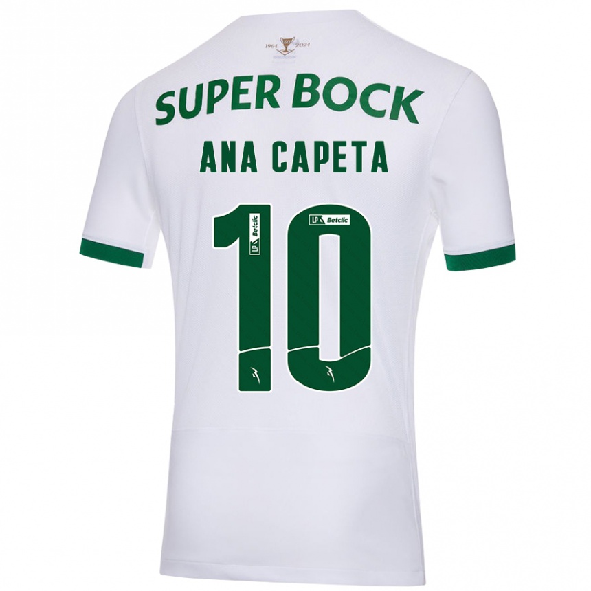 Vyrai Ana Capeta #10 Balta Žalia Išvykos Marškinėliai 2024/25 T-Shirt