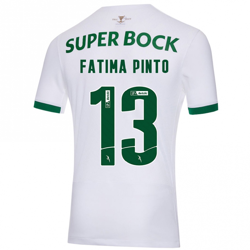 Vyrai Fátima Alexandra Figueira Pinto #13 Balta Žalia Išvykos Marškinėliai 2024/25 T-Shirt