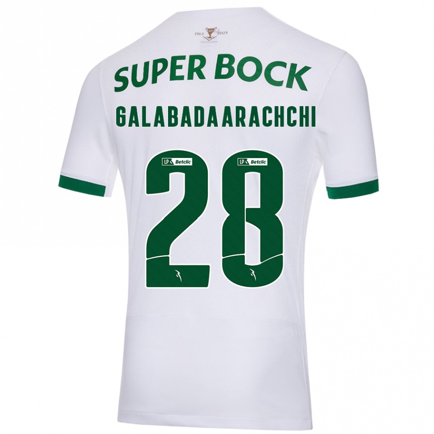 Vyrai Jacinta Galabadaarachchi #28 Balta Žalia Išvykos Marškinėliai 2024/25 T-Shirt