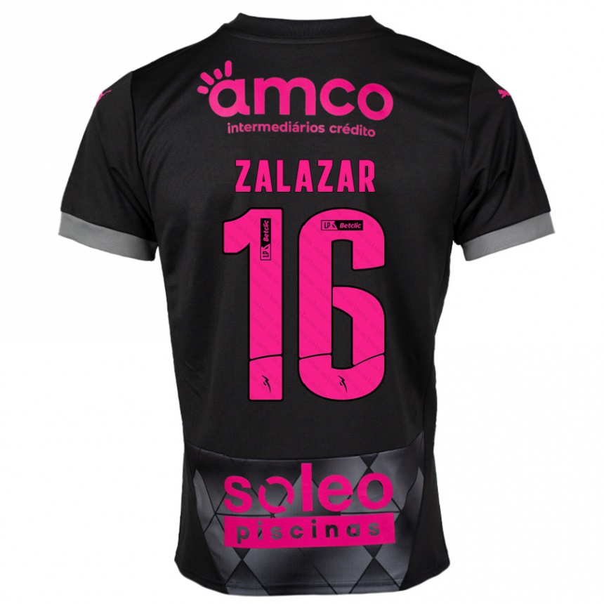 Vyrai Rodrigo Zalazar #16 Juoda Rožinė Išvykos Marškinėliai 2024/25 T-Shirt