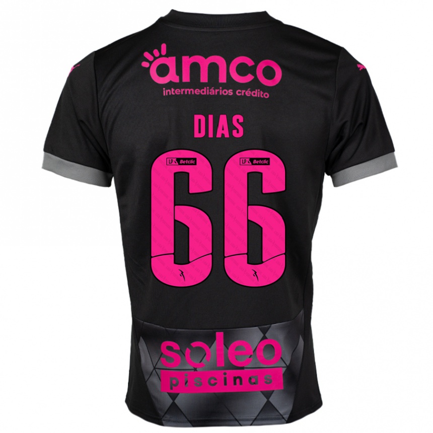 Vyrai Gonçalo Dias #66 Juoda Rožinė Išvykos Marškinėliai 2024/25 T-Shirt