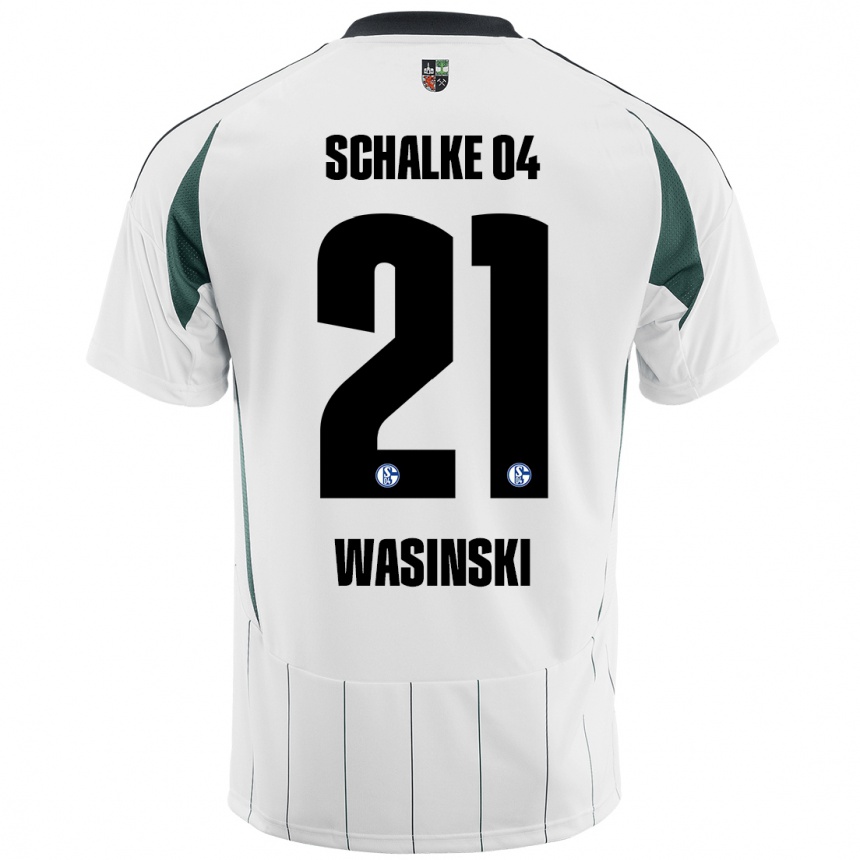 Vyrai Martin Wasinski #21 Balta Žalia Išvykos Marškinėliai 2024/25 T-Shirt