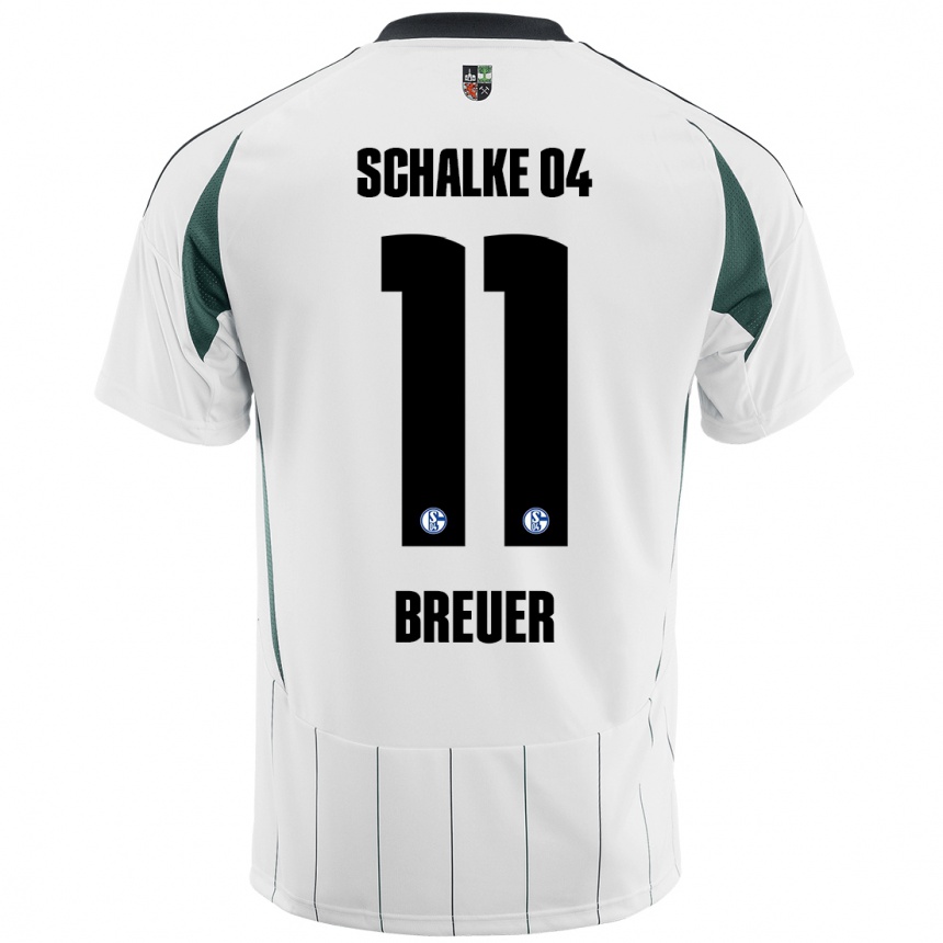 Vyrai Simon Breuer #11 Balta Žalia Išvykos Marškinėliai 2024/25 T-Shirt