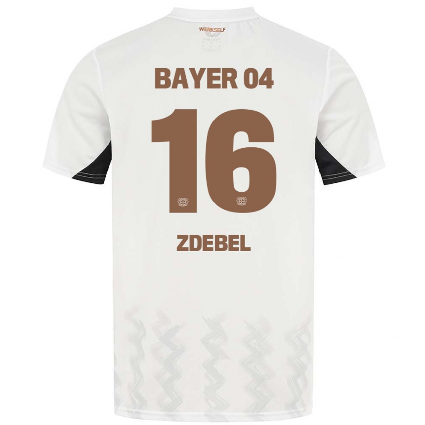 Vyrai Sofie Zdebel #16 Balta Juoda Išvykos Marškinėliai 2024/25 T-Shirt