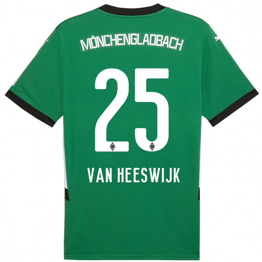 Vyrai Amber Van Heeswijk #25 Žalia Balta Išvykos Marškinėliai 2024/25 T-Shirt