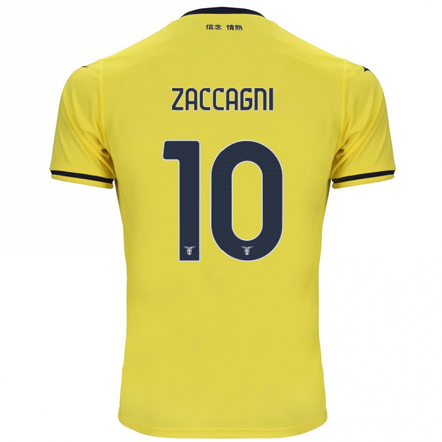 Vyrai Mattia Zaccagni #10 Geltona Išvykos Marškinėliai 2024/25 T-Shirt