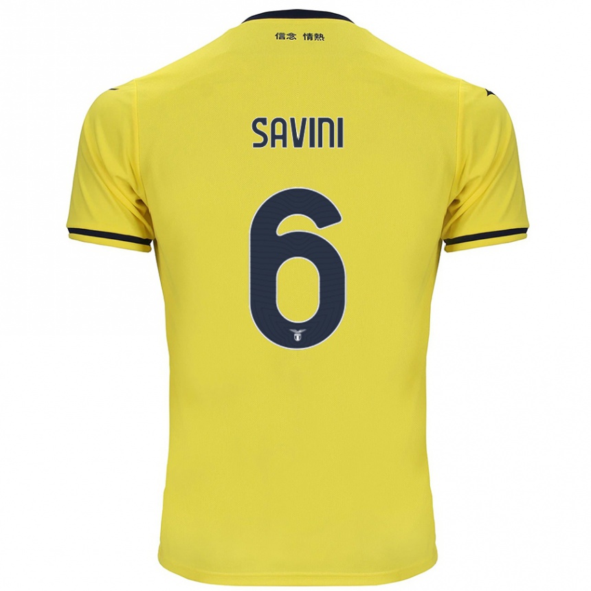 Vyrai Federica Savini #6 Geltona Išvykos Marškinėliai 2024/25 T-Shirt