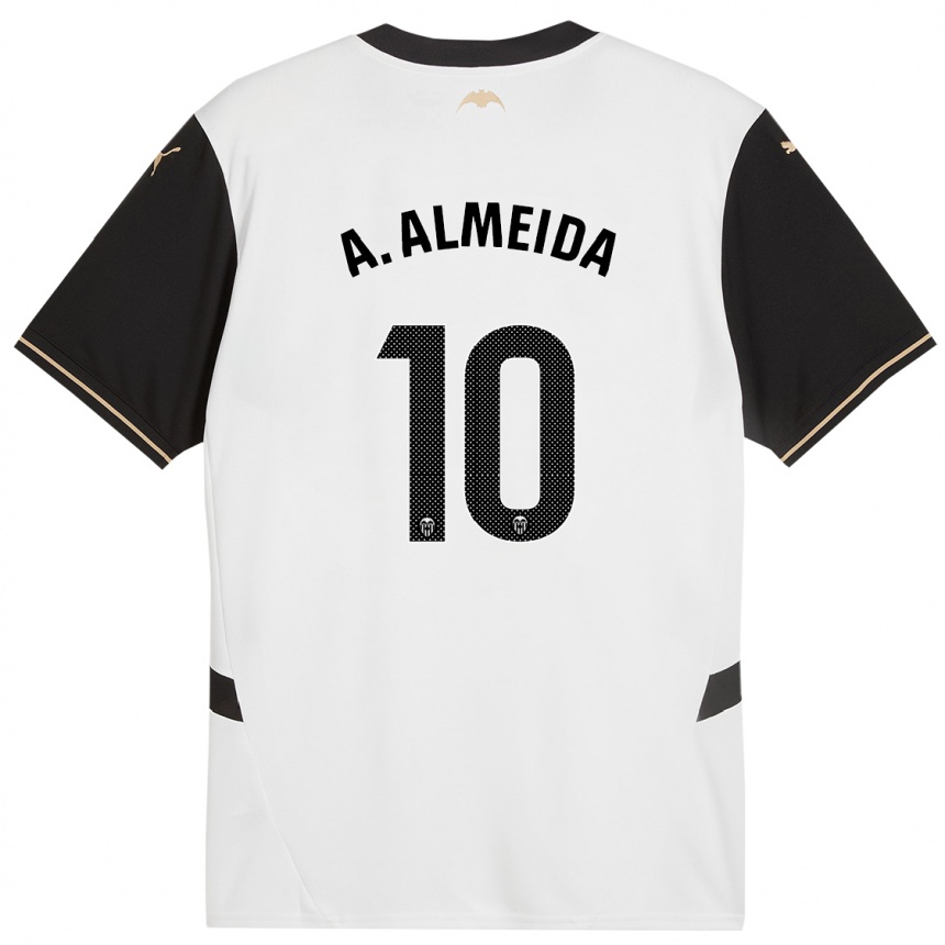 Moteriškas André Almeida #10 Balta Juoda Namų Marškinėliai 2024/25 T-Shirt