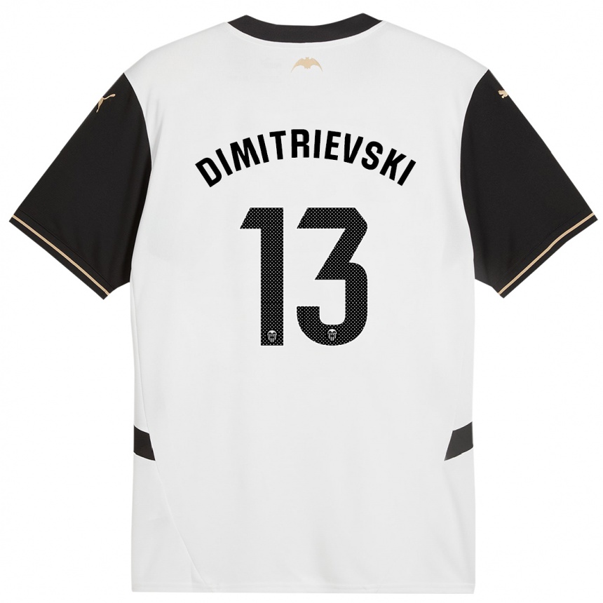 Moteriškas Stole Dimitrievski #13 Balta Juoda Namų Marškinėliai 2024/25 T-Shirt