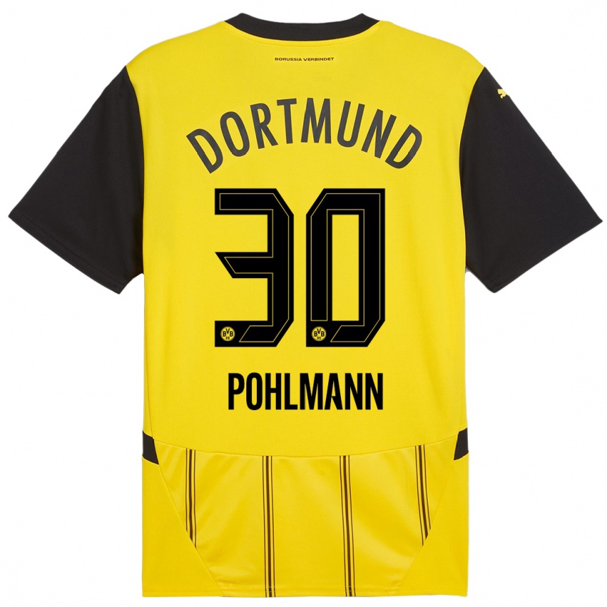 Moteriškas Ole Pohlmann #30 Geltona Juoda Namų Marškinėliai 2024/25 T-Shirt