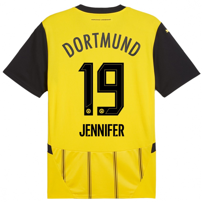 Moteriškas Gutierrez Bermejo Jennifer #19 Geltona Juoda Namų Marškinėliai 2024/25 T-Shirt