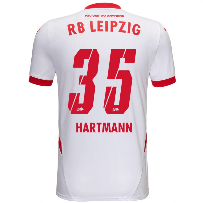 Moteriškas Fabrice Hartmann #35 Balta Raudona Namų Marškinėliai 2024/25 T-Shirt