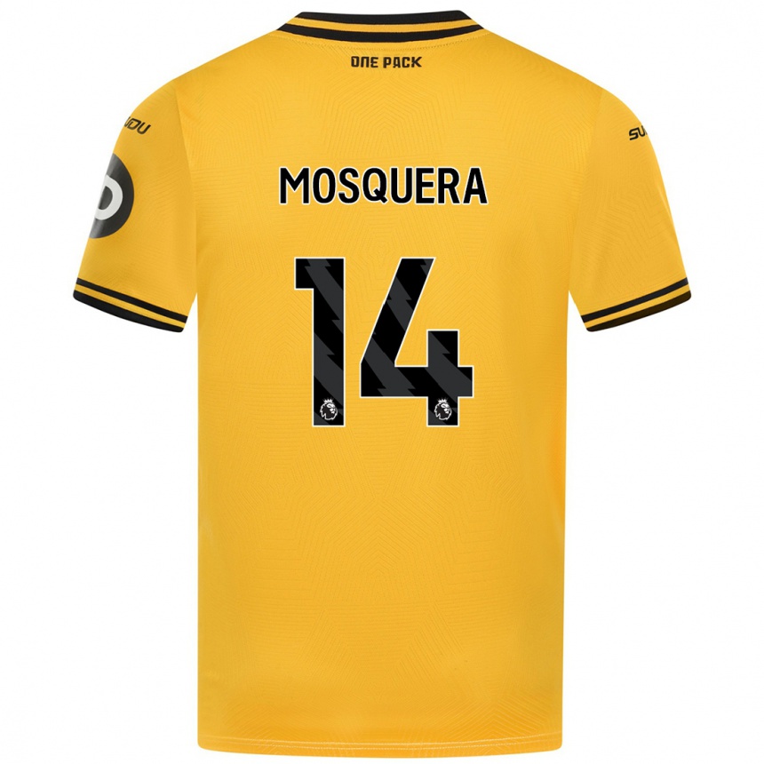 Moteriškas Yerson Mosquera #14 Geltona Namų Marškinėliai 2024/25 T-Shirt