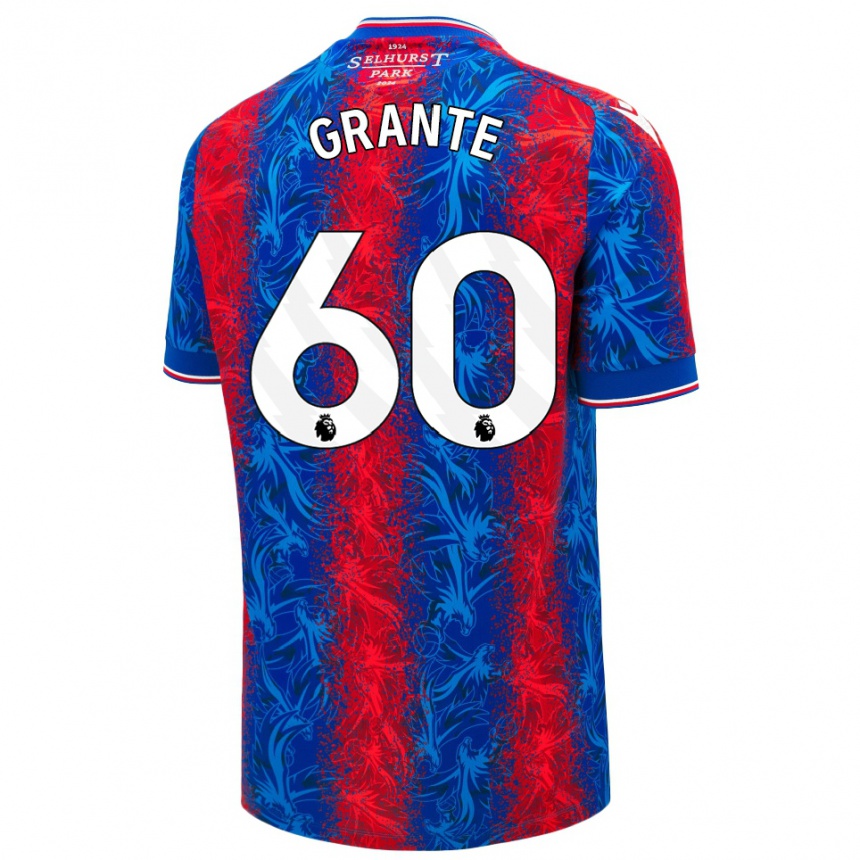 Moteriškas Jake Grante #60 Raudonos Mėlynos Juostelės Namų Marškinėliai 2024/25 T-Shirt