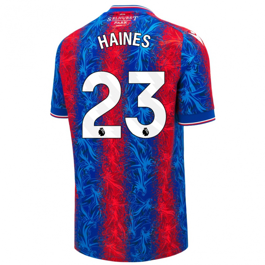 Moteriškas Coral-Jade Haines #23 Raudonos Mėlynos Juostelės Namų Marškinėliai 2024/25 T-Shirt