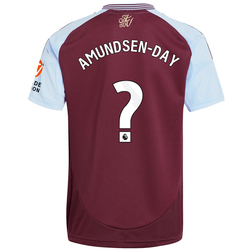 Moteriškas Ethan Amundsen-Day #0 Burgundijos Dangaus Mėlynas Namų Marškinėliai 2024/25 T-Shirt