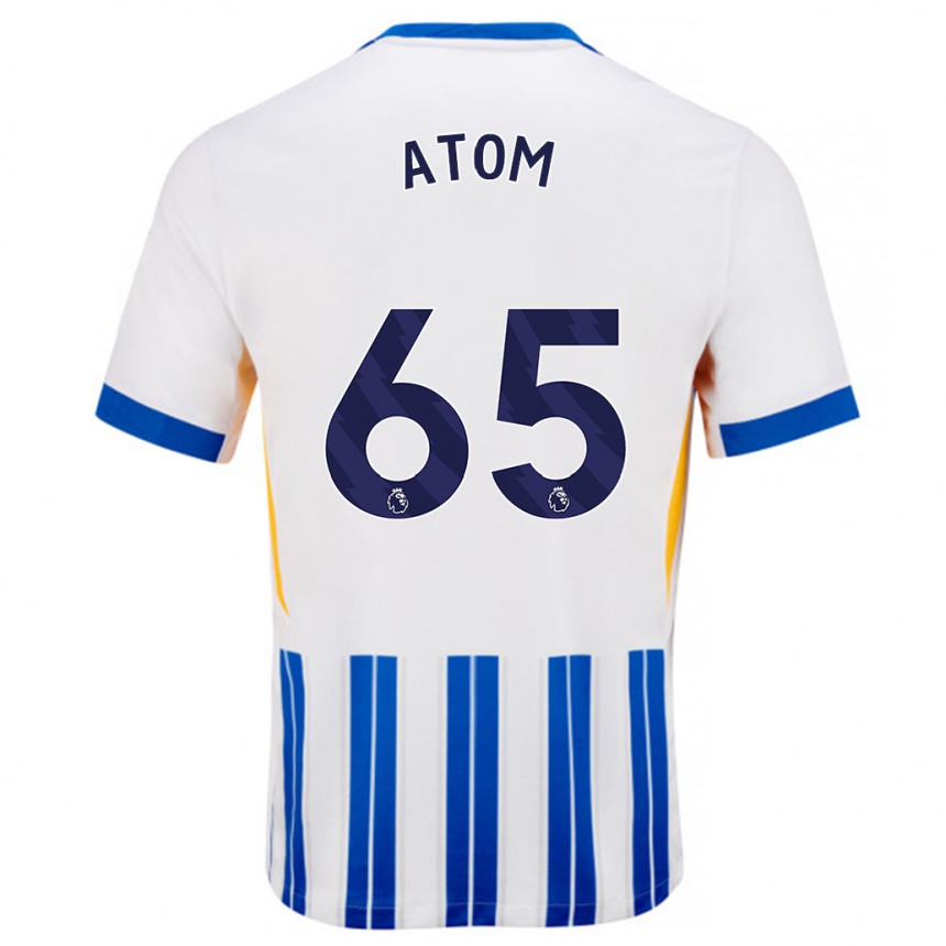 Moteriškas Noel Atom #65 Balta Mėlyna Segtukai Namų Marškinėliai 2024/25 T-Shirt