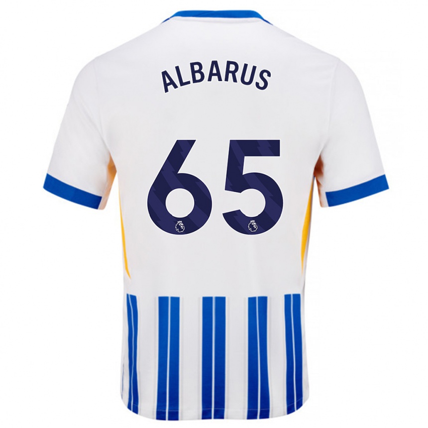 Moteriškas Zane Albarus #65 Balta Mėlyna Segtukai Namų Marškinėliai 2024/25 T-Shirt