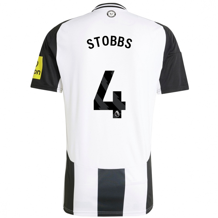 Moteriškas Amber-Keegan Stobbs #4 Balta Juoda Namų Marškinėliai 2024/25 T-Shirt