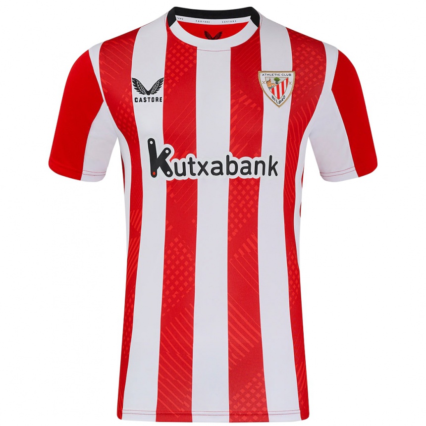 Moteriškas Iker Muniain #10 Raudona Balta Namų Marškinėliai 2024/25 T-Shirt