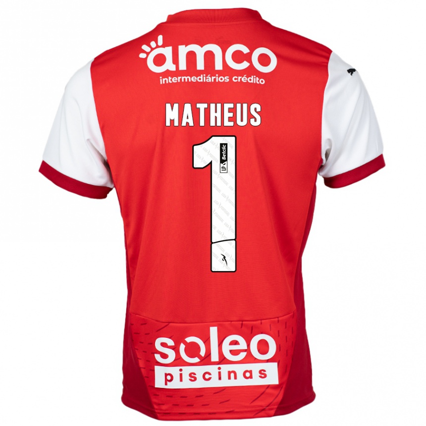 Moteriškas Matheus #1 Raudona Balta Namų Marškinėliai 2024/25 T-Shirt