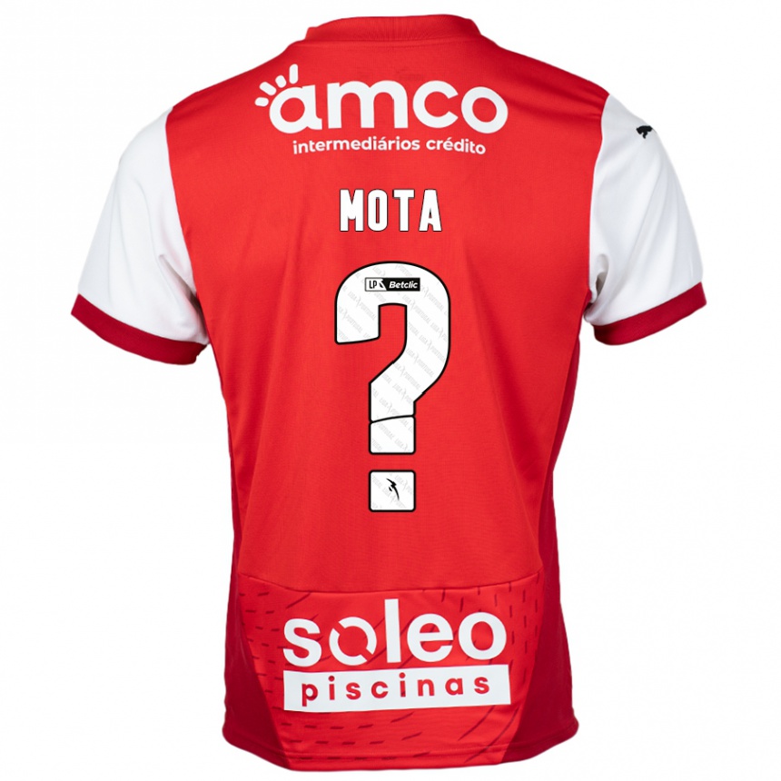 Moteriškas Edgar Mota #0 Raudona Balta Namų Marškinėliai 2024/25 T-Shirt