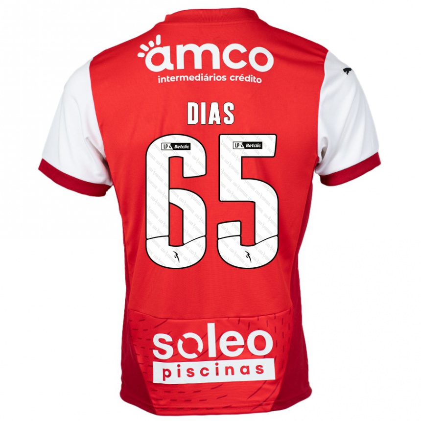 Moteriškas Leandro Dias #65 Raudona Balta Namų Marškinėliai 2024/25 T-Shirt