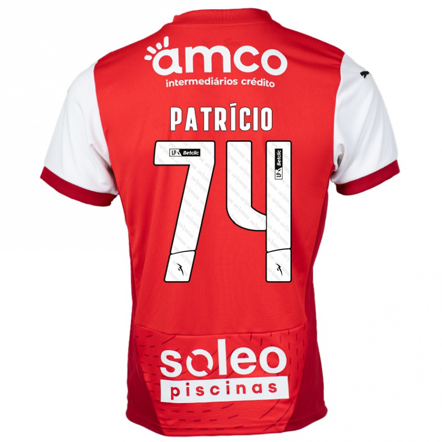 Moteriškas Nuno Patrício #74 Raudona Balta Namų Marškinėliai 2024/25 T-Shirt