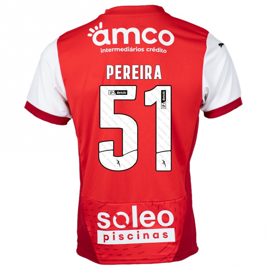 Moteriškas Evy Pereira #51 Raudona Balta Namų Marškinėliai 2024/25 T-Shirt