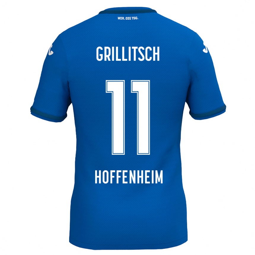 Moteriškas Florian Grillitsch #11 Karališkoji Mėlyna Namų Marškinėliai 2024/25 T-Shirt