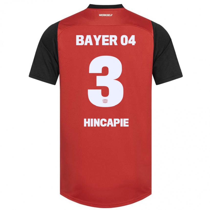 Moteriškas Piero Hincapié #3 Raudona Juoda Namų Marškinėliai 2024/25 T-Shirt