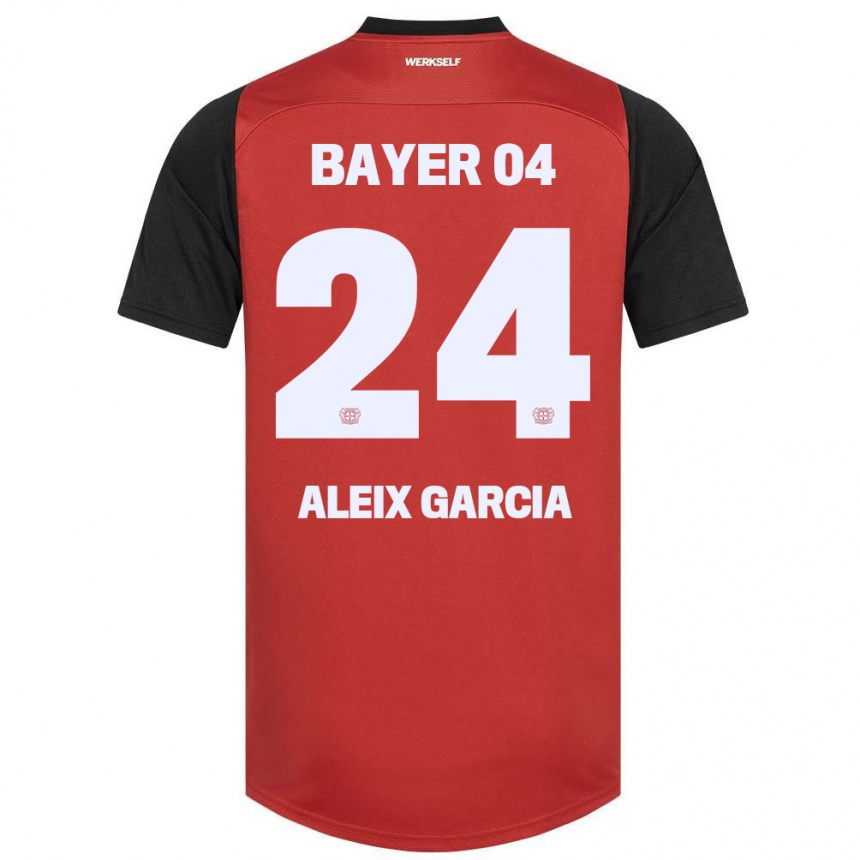 Moteriškas Aleix García #24 Raudona Juoda Namų Marškinėliai 2024/25 T-Shirt