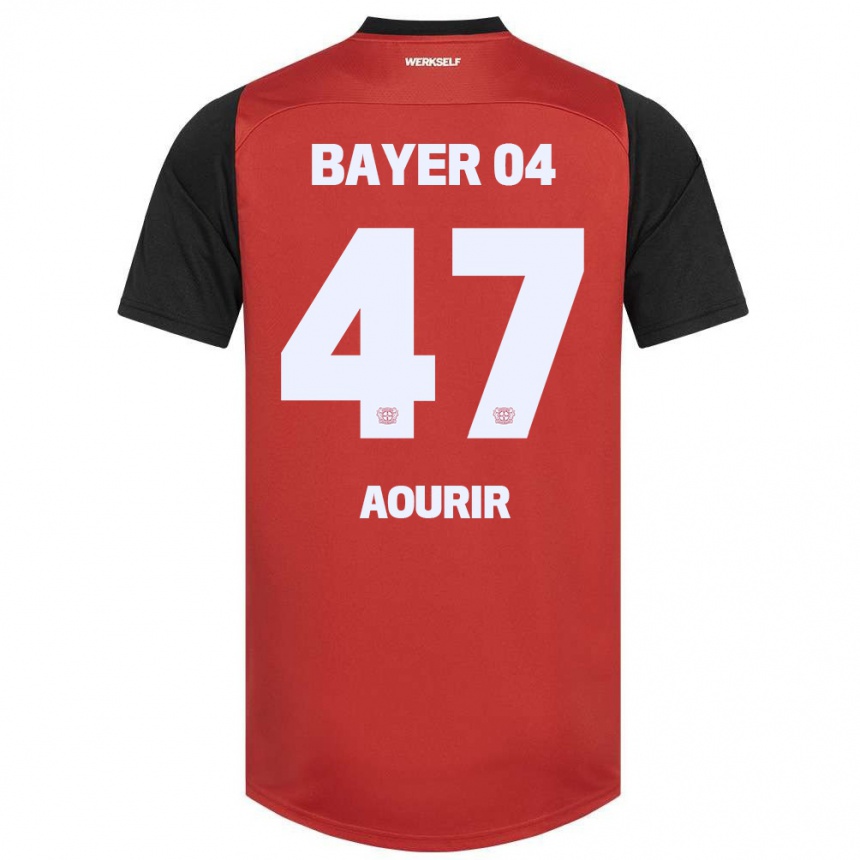 Moteriškas Ayman Aourir #47 Raudona Juoda Namų Marškinėliai 2024/25 T-Shirt