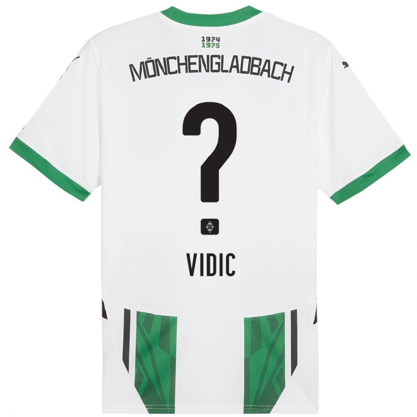 Moteriškas Nico Vidic #0 Balta Žalia Namų Marškinėliai 2024/25 T-Shirt