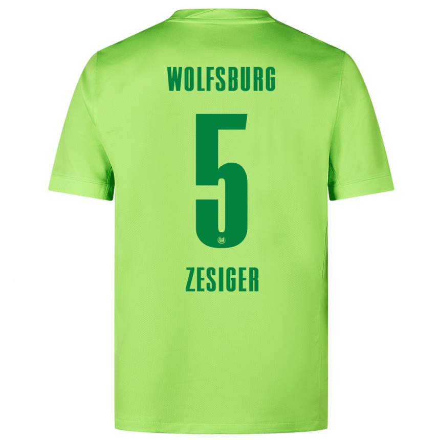 Moteriškas Cédric Zesiger #5 Fluorescencinė Žalia Namų Marškinėliai 2024/25 T-Shirt