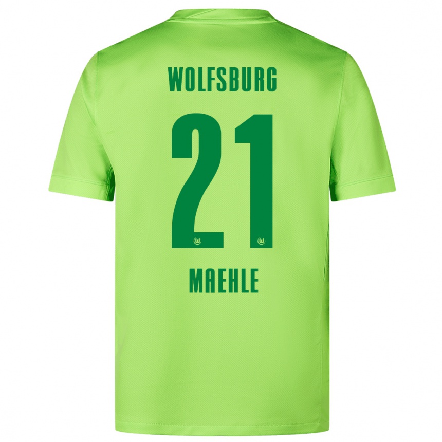 Moteriškas Joakim Maehle #21 Fluorescencinė Žalia Namų Marškinėliai 2024/25 T-Shirt