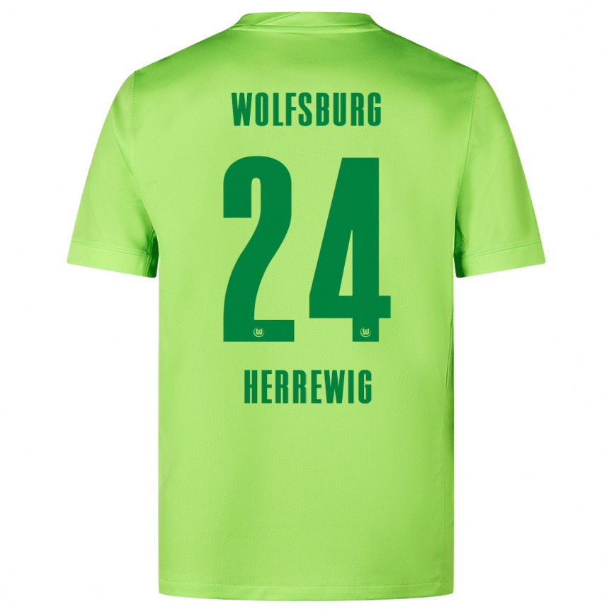 Moteriškas Max Herrewig #24 Fluorescencinė Žalia Namų Marškinėliai 2024/25 T-Shirt